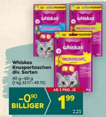 Billa Whiskas Knuspertaschen div. Sorten Angebot