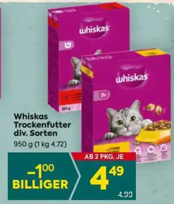 Billa Whiskas Trockenfutter div. Sorten Angebot