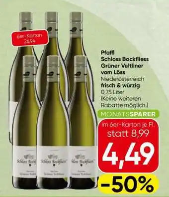 Spar Pfaffl Schloss Bockfliess Grüner Veltliner vom Löss Angebot