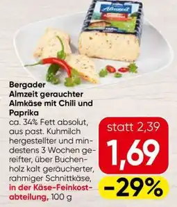 Spar Bergader Almzeit gerauchter Almkäse mit Chili und Paprika Angebot