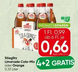 Spar Stieglitz Limonade Cola-Mix oder Orange Angebot