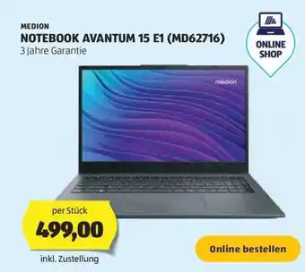 Hofer NOTEBOOK AVANTUM 15 E1 (MD62716) Angebot