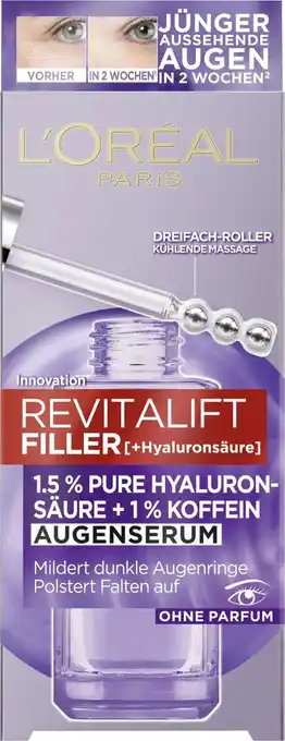 dm L'Oréal Paris Augenserum Revitalift Filler Hyaluron + Koffein Angebot