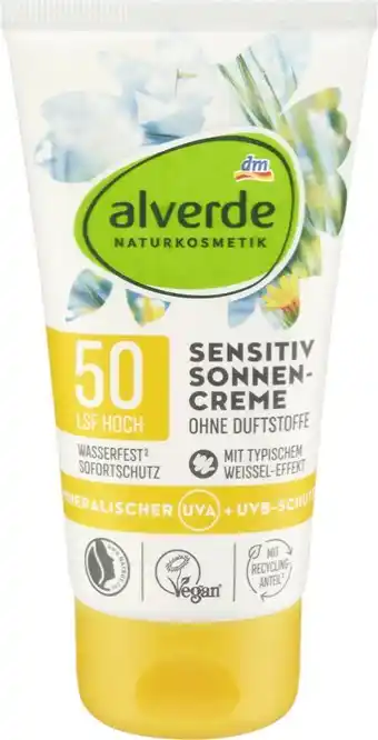 dm Alverde Sonnencreme Sensitiv LSF 50 Angebot
