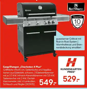 Hellweg Gasgrillwagen Charleston 4 Plus Angebot
