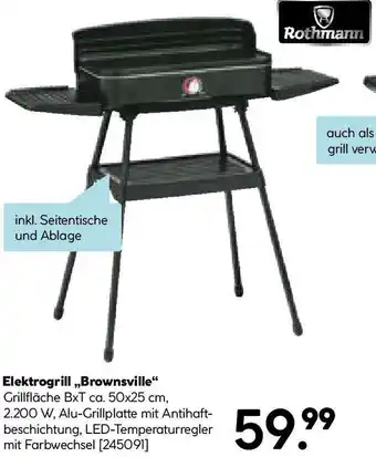 Hellweg Elektrogrill Brownsville Angebot