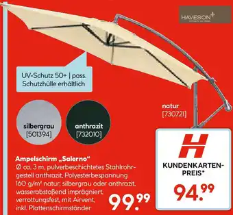 Hellweg Ampelschirm Salerno Angebot