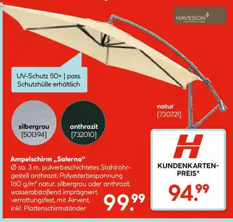 Hellweg Ampelschirm Salerno Angebot