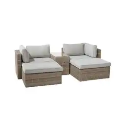 OBI Lounge-Set Olea 5-teilig aus Polyrattan Sand OBI Angebot