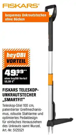 OBI Fiskars teleskop- unkrautstecher smartfit Angebot