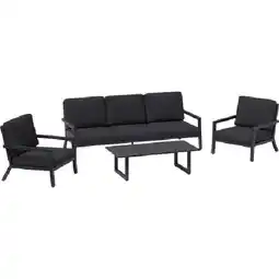 OBI Lounge-Gruppe Springtown 4-teilig Aluminium Schwarz-Dunkelgrau OBI Angebot