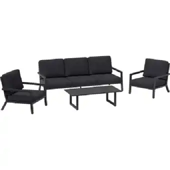 OBI Lounge-Gruppe Springtown 4-teilig Aluminium Schwarz-Dunkelgrau OBI Angebot