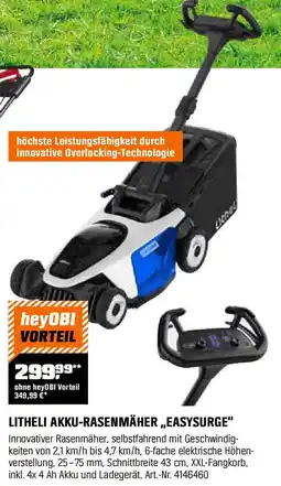 OBI Litheli akku-rasenmäher easysurge Angebot