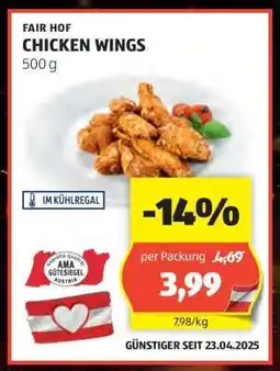 Hofer FAIR HOF CHICKEN WINGS Angebot