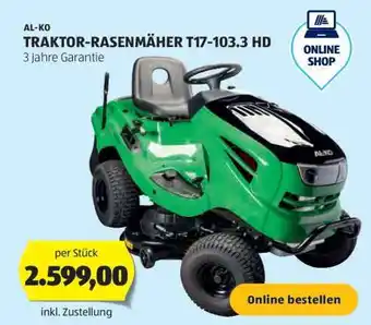 Hofer AL-KO TRAKTOR-RASENMÄHER T17-103.3 HD Angebot
