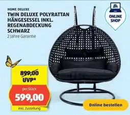 Hofer TWIN DELUXE POLYRATTAN HÄNGESESSEL INKL. REGENABDECKUNG SCHWARZ Angebot