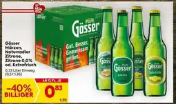Billa Gösser Märzen, Naturradler Zitrone, Zitrone 0,0% od. Extrafrisch Angebot