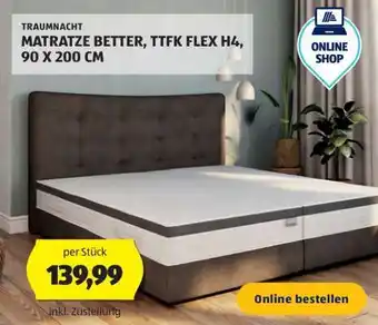 Hofer TRAUMNACHT MATRATZE BETTER, TTFK FLEX H4, 90 X 200 CM Angebot