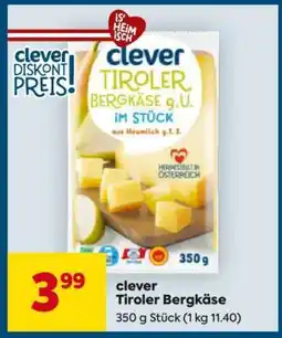 Billa clever Tiroler Bergkäse Angebot