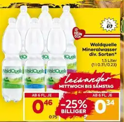 Billa Waldquelle Mineralwasser div. Sorten Angebot