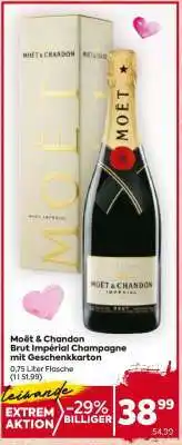 Billa Moët & Chandon Brut Impérial Champagne mit Geschenkkarton Angebot