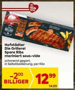 Billa Hofstädter Die Grillerei Spare Ribs mariniert sous-vide Angebot