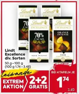 Billa Lindt Excellence div. Sorten Angebot