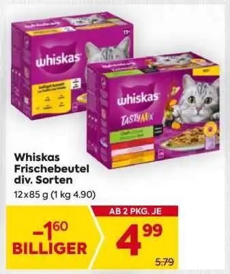 Billa Whiskas Frischebeutel div. Sorten Angebot