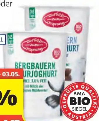 Hofer Zurück zum Ursprung Bio-Naturjoghurt Angebot