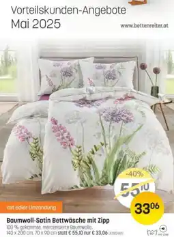Reiter Baumwoll-Satin Bettwäsche mit Zipp Angebot