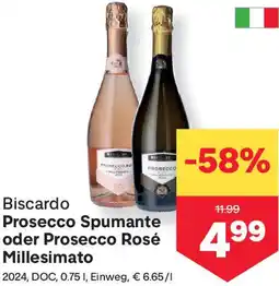 MPreis Prosecco Spumante oder Prosecco Rosé Millesimato Angebot