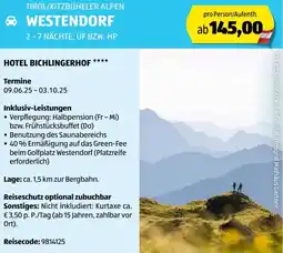 Hofer Reisen Tirol/kitzbüheler alpen westendorf Angebot