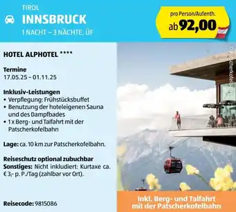 Hofer Reisen Tirol innsbruck Angebot