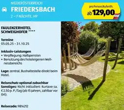 Hofer Reisen Niederösterreich friedersbach Angebot