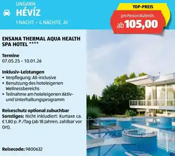 Hofer Reisen Ensana thermal aqua health spa hotel Angebot