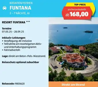 Hofer Reisen Resort funtana Angebot