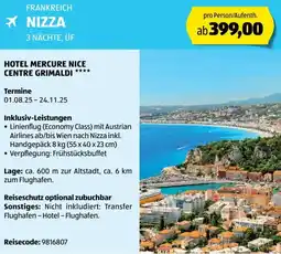 Hofer Reisen Hotel mercure nice centre grimaldi Angebot