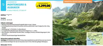 Hofer Reisen Wanderreise montenegro & albanien Angebot