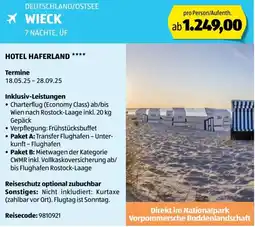 Hofer Reisen Deutschland/ostsee wieck Angebot