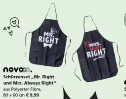 Pagro Diskont Schürzenset Mr. Right und Mrs Always Right Angebot