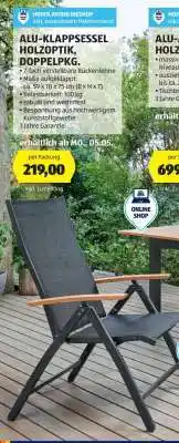 Hofer ALU-KLAPPSESSEL HOLZOPTIK, DOPPELPKG Angebot