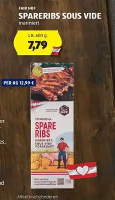 Hofer FAIR HOF SPARERIBS SOUS VIDE Angebot