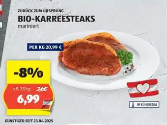 Hofer BIO-KARREESTEAKS mariniert Angebot