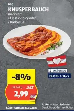 Hofer KNUSPERBAUCH Angebot
