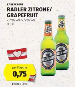 Hofer KARLSKRONE RADLER ZITRONE/GRAPEFRUIT Angebot