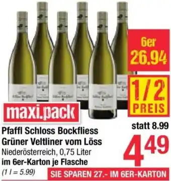 Maximarkt Pfaffl Schloss Bockfliess Grüner Veltliner vom Löss Angebot