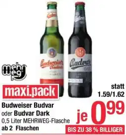 Maximarkt Budweiser Budvar oder Budvar Dark Angebot