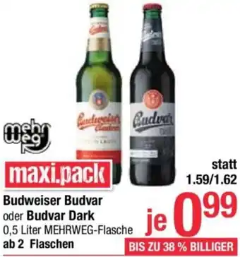 Maximarkt Budweiser Budvar oder Budvar Dark Angebot