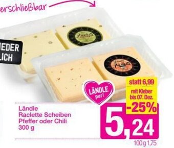 Sutterlüty Ländle Raclette Scheiben Pfeffer Oder Chili 300g Angebot