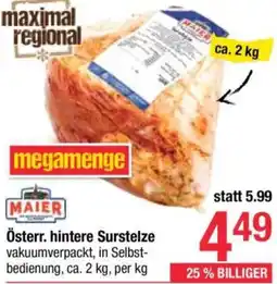 Maximarkt Hintere surstelze Angebot